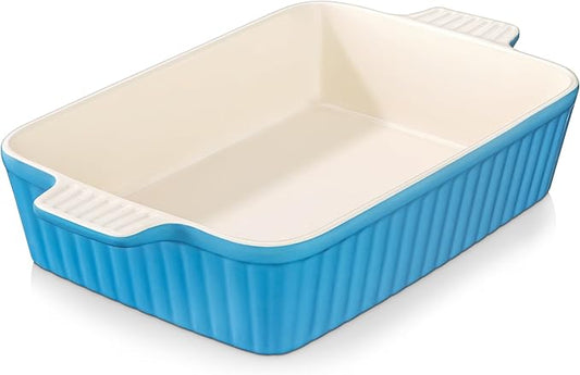 MALACASA 4.4 QT Baking Dish, 9x13 Large Casserole Dish for Oven, Ceramic Baking Pan, Rectangular