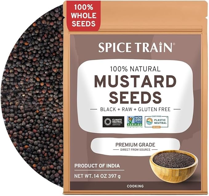 Black Mustard Seeds (397g/14oz), Gluten free, 100% Raw, Sourced from India, Packed in Resealable