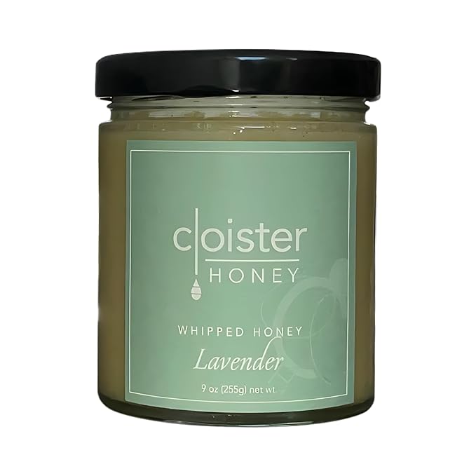 Cloister Honey Whipped Honey - Lavender (9 oz) | Hand Crafted | Raw Artisan Honey | 100% Pure, Raw