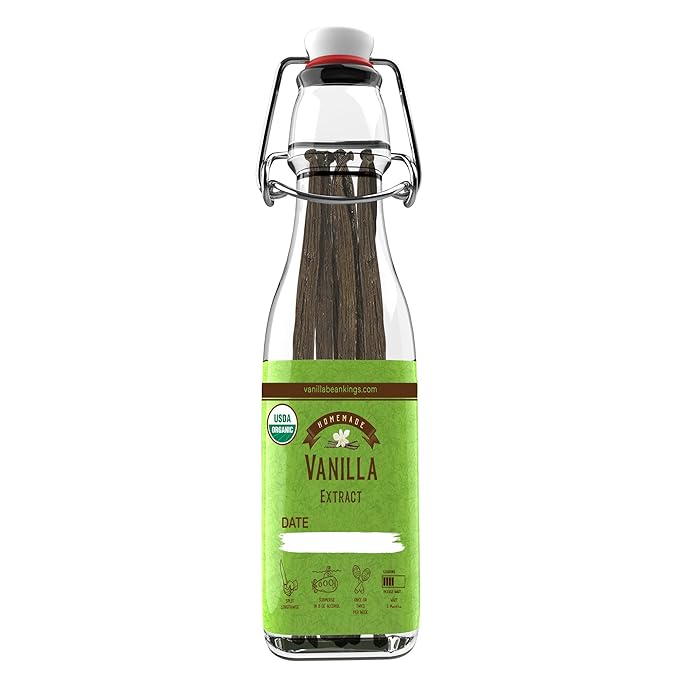 Homemade Vanilla Extract Kit | DIY | 1 Ounce of Premium Organic Madagascar Grade A Vanilla Beans