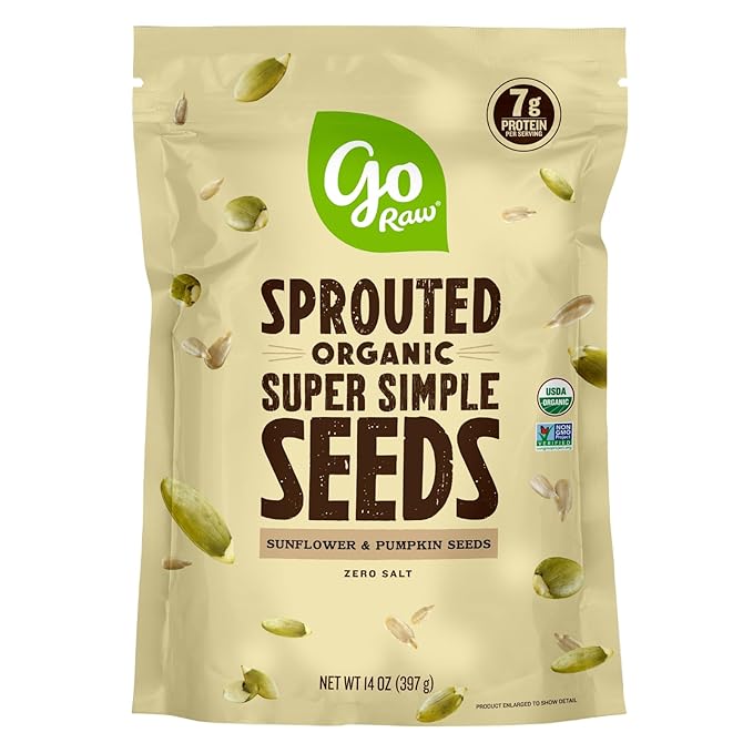 Go Raw , Sprouted Pumpkin and Sunflower Seed Mix| Keto | Vegan | Gluten Free Snacks | Organic |