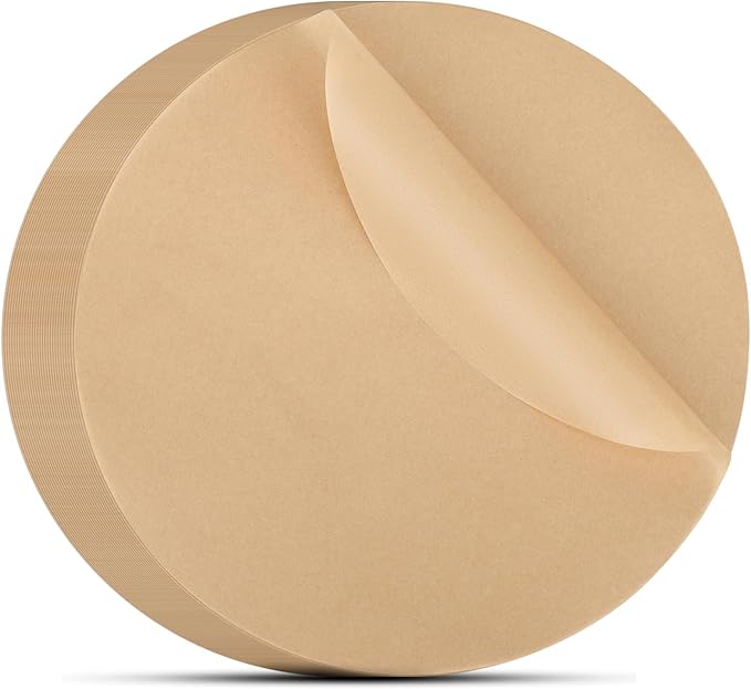 Beasea Air Fryer Parchment Paper - 11 Inch, 200pcs Round Unbleached Non-perforated Parchment Bamboo