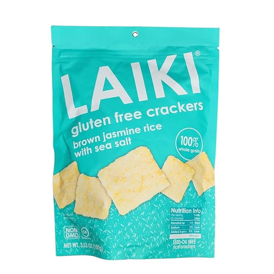 Gluten Free Rice Crackers - Seed-Oil Free - Snacks - Low Sodium Crackers Crunch - Allergen-Friendly