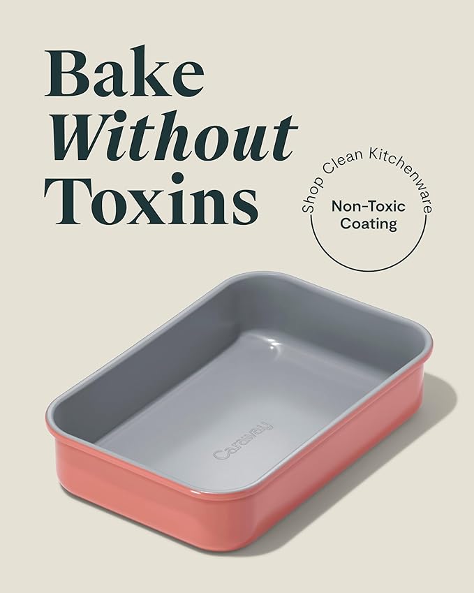 Caraway Nonstick 9??x 6.5??Small Rectangle Baking Pan ??Non-Toxic, PTFE & PFOA Free ??Aluminized