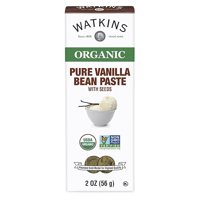 Watkins Organic Pure Vanilla Bean Paste, Non-GMO, Kosher, 2 oz. Bottle, 1-Pack