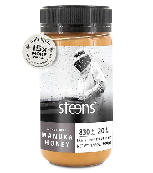 Steens Manuka Honey - MGO 830+ - Pure & Raw 100% Certified UMF 20+ Manuka Honey - Bottled and