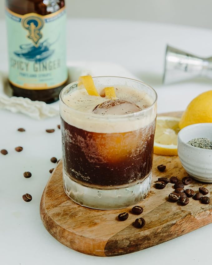Portland Syrups Spicy Ginger Syrup - Extra Spicy Heat and Fresh Ginger Flavor - Premium Beverage