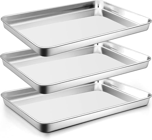 P&P CHEF 16 Inch Baking Cookie Sheet, Oven Pan Tray Stainless Steel Sheet Pan for Kitchen, Oven