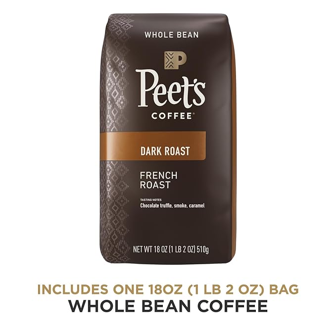 Peet's Coffee, Dark Roast Whole Bean Coffee - French Roast 18 Ounce Bag