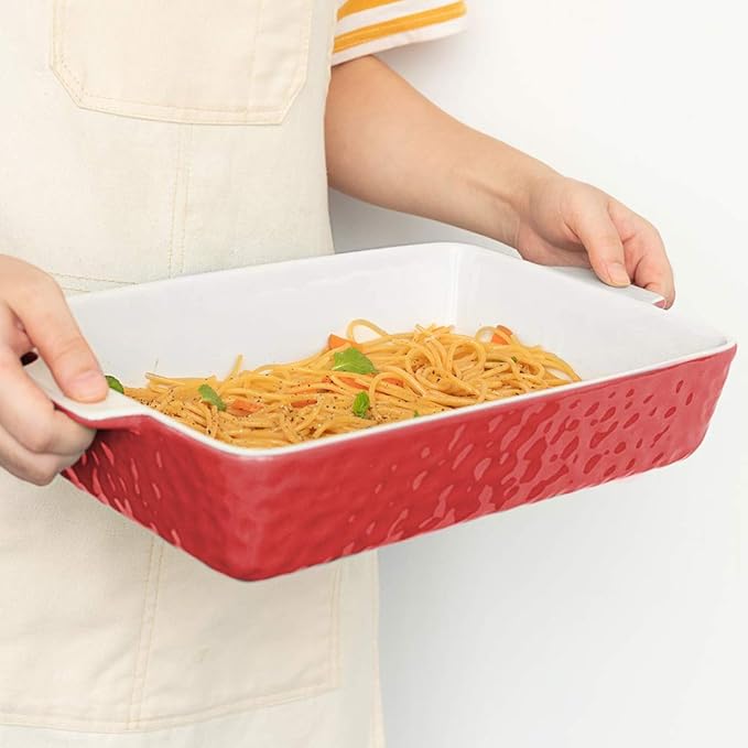4 QT Baking Dish, Casserole Dishes for Oven, 9x13 Baking Pan with Handles, Lasagna Pan Deep