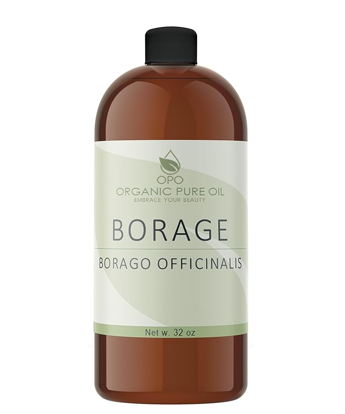 OPO Borage Seed Oil - 32 oz - Pure Unrefined Non GMO, High GLA, Bulk Natural Carrier Oil
