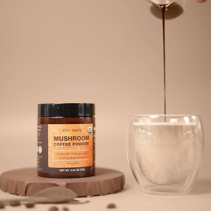 Organic Mushroom Coffee – 30% Beta-Glucans, Arabica Instant Coffee Infused with Fungipure™