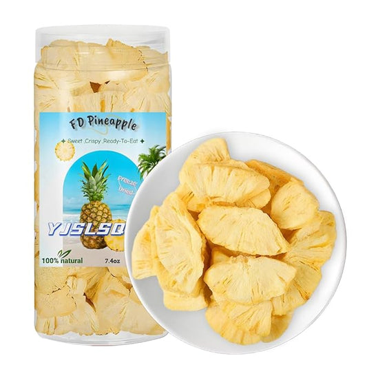Freeze-Dried Pineapple Chips - 7.4 oz (200g) | 100% Natural Fruit, No Sugar Added | Vegan