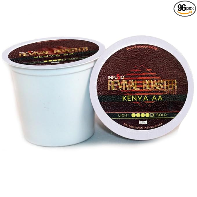 InfuSio Coffee Pods ??96 Count, Kenya AA (Dark Roast Coffee) Single Serve Coffee Pods for Keurig K