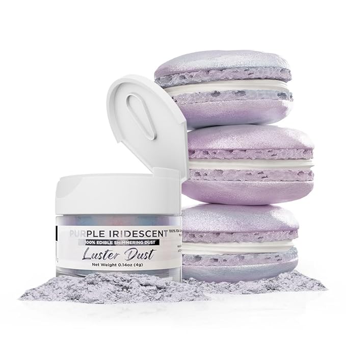 Luster Dust - Purple Iridescent (4g 1x Jar) | Edible Vegan Dust & Paint for Cake Decorating, Ice