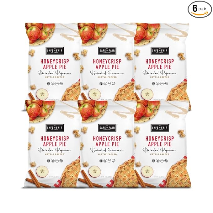 Safe + Fair Plant-Based Gourmet Apple Pie Flavored Popcorn - Honeycrisp Apple Pie Drizzled Kettle