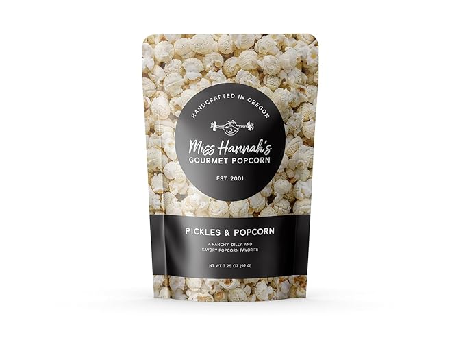 Miss Hannah's Gourmet Pickles & Popcorn - Ranchy Dill Flavor | Lightly Dusted, Gluten-Free Gourmet