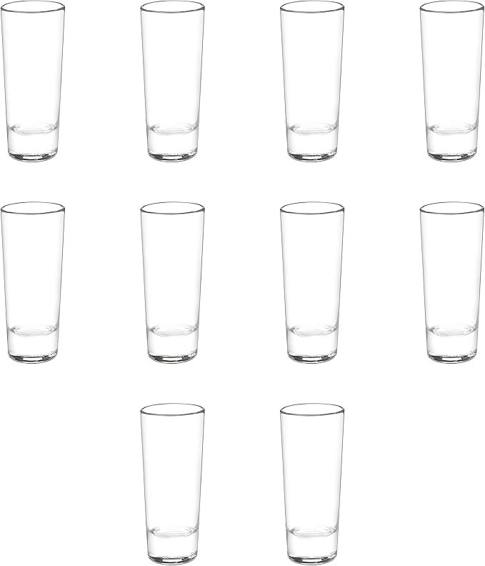 DISCOUNT PROMOS Cordial Shooter Shot Glasses 2 oz. Set of 10, Bulk Pack - Great for Birthdays