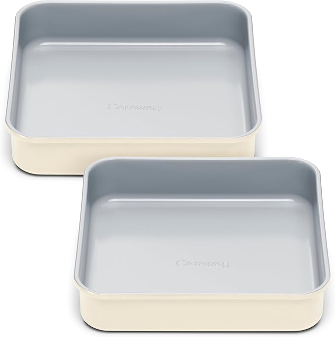 Caraway 9” Square Pan Duo - Non-Stick Ceramic Coating - Free From Forever Chemicals - Cake Pan