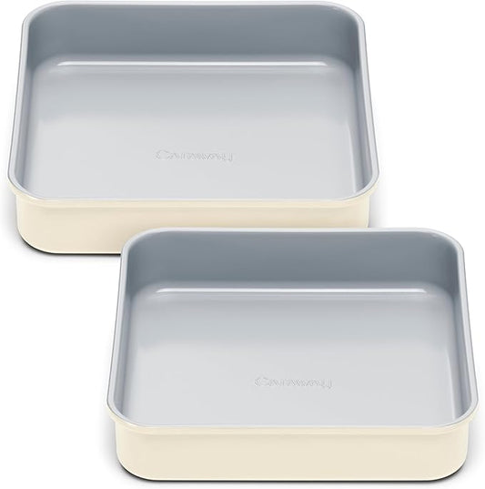 Caraway 9” Square Pan Duo - Non-Stick Ceramic Coating - Free From Forever Chemicals - Cake Pan