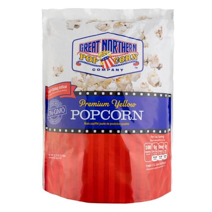 Premium Yellow Popcorn Kernels - 12.5lbs Resealable Bag of Gourmet Bulk Popping Corn for Microwave