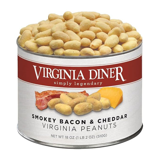Virginia Diner Smokey Bacon Cheddar, Blister Roasted Gourmet Natural Virginia Peanuts, Gourmet Nuts