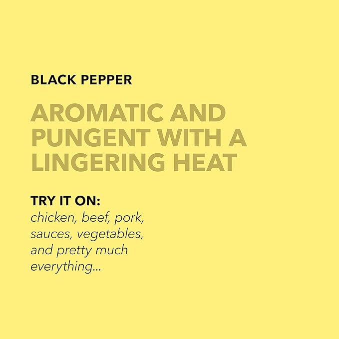 Spiceology - 18 Mesh Ground Black Pepper - Semi-Coarse - For Use On: Beef, Pork, Chicken, Fish