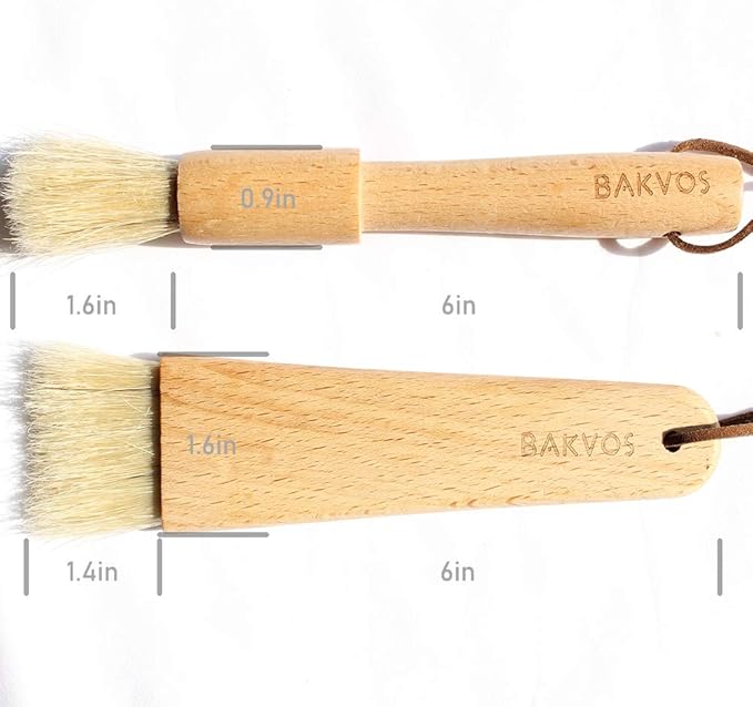Pastry Brushes With Natural Wood and Bristles,Baking Brushes,Cooking Brushes,Food Brushes,Round and
