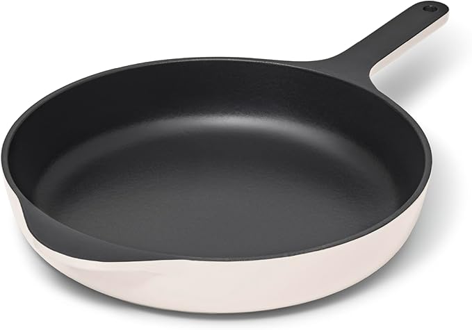 Caraway Cast Iron Skillet - 10.5” Enameled Cast Iron Pan With 3 Layer Enamel Coating - No Seasoning