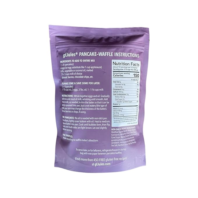 gfJules Certified Gluten Free Pancake & Waffle Mix | No Grit, Non-GMO, Vegan | Certified Top 9