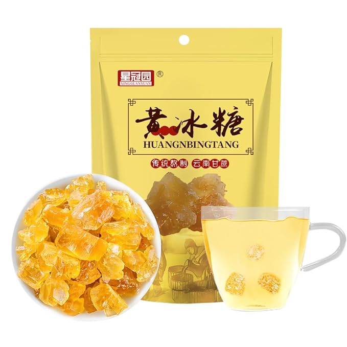 Yellow Rock Sugar Natural Organic 17.64 Oz Traditional Sugar- Essential For Baking/Drinking/Cooking