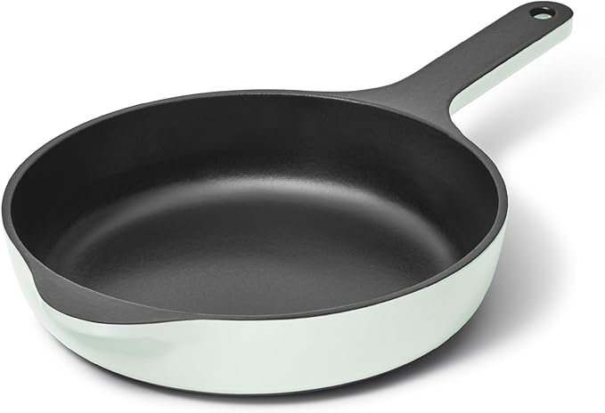 Caraway Cast Iron Skillet - 8” Enameled Cast Iron Pan With 3 Layer Enamel Coating - No Seasoning