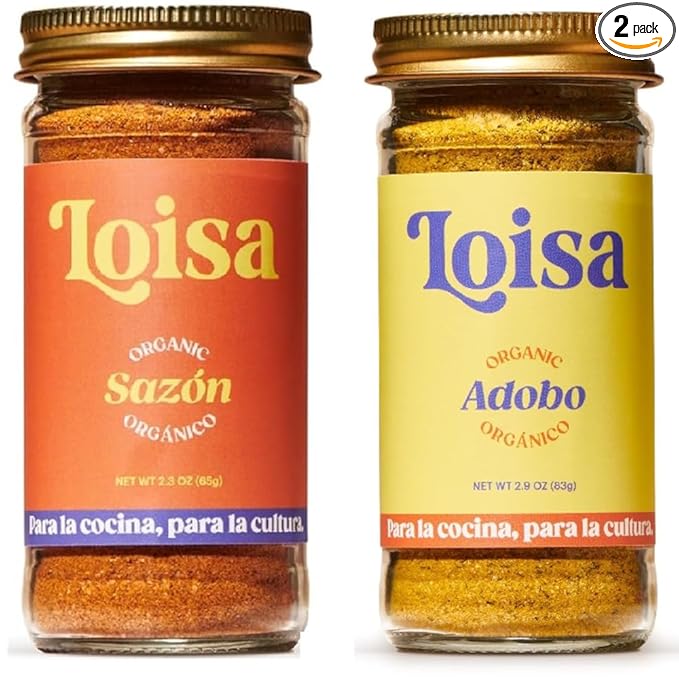 Loisa Adobo + Sazon Duo - USDA Organic, Non-GMO, No-MSG, No Preservatives, No Artificial Coloring