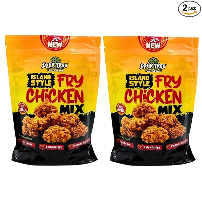 Spur Tree Jamaican Island Style Chicken Mix - Seasoned Coating for Crispy Flavor - Frying Magic for