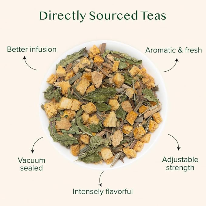 VAHDAM, Citrus Ginger Herbal Tea Tisane (50 Cups, 3.53 oz) Gluten Free, Non GMO | Ginger