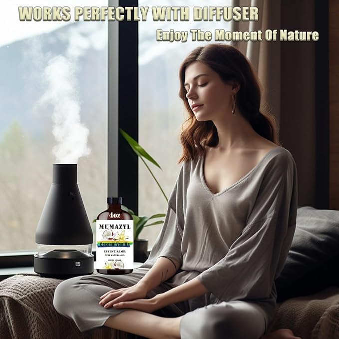 Coconut Vanilla Essential Oil, Coconut Vanilla Oil 4 Fl Oz 120ML for Diffuser Humidifier Yoga