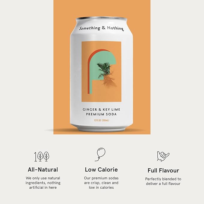 Something & Nothing Ginger & Lime Flavoured Sparkling Water | Lightly Carbonated, Full Flavoured