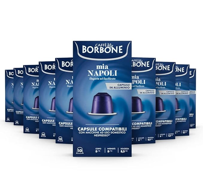 Caffe Borbone Aluminum Coffee Pods, Mia Napoli, Medium Roast, Bold and Intense, Genuine Italian