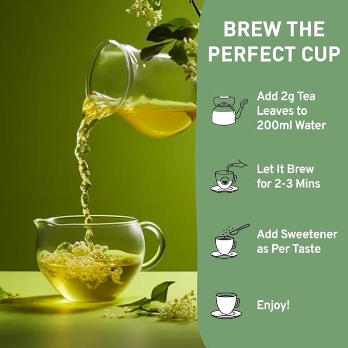 HANDPICK, Green Tea Loose Leaf (255g/9oz) +100 Cups | Non-GMO, 100% Pure Green Tea Leaves Sourced