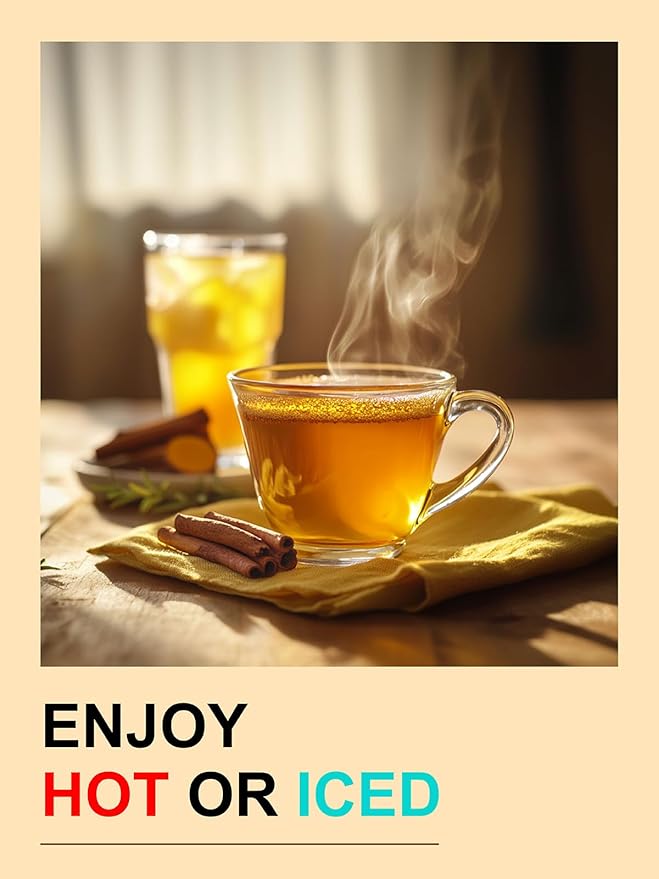 TeeLux Turmeric Chai Tea, Turmeric Tea with Licorice, Cinnamon, Ginger & Green Cardamom, Warming &