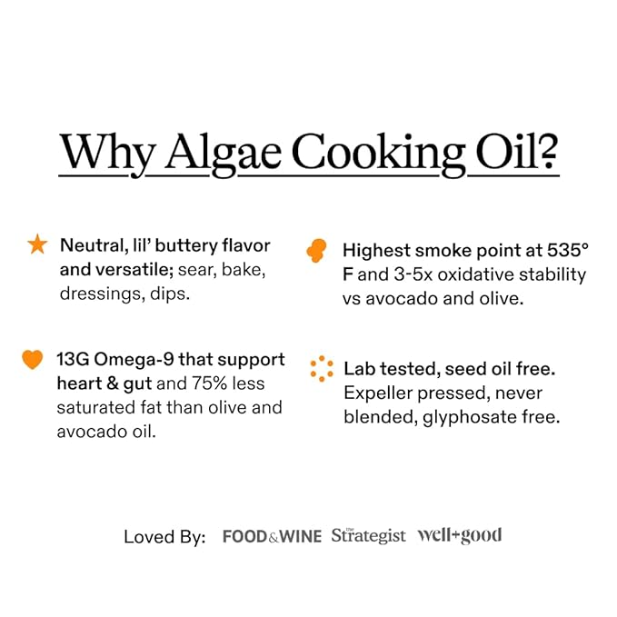 Algae Cooking Club Chef-Grade 100% Algae Cooking Oil 7oz Squeeze Bottles (2 Pack) ??High Smoke