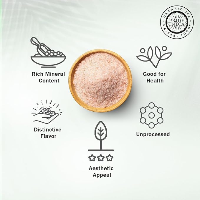 Pride Of India - Pure Himalayan Pink Salt - Enriched w/ 84+ Natural Minerals, Fine Grind Dual