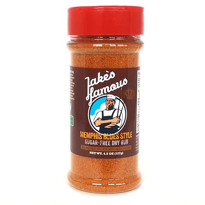 Jake?™s Famous Memphis Rub, BBQ Rub 4.5 Oz, Sugar Free, Gluten Free, Classic Southern Barbecue