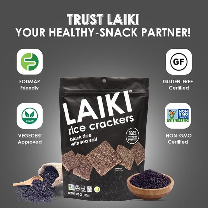 Gluten Free Rice Crackers - Seed-Oil Free - Snacks - Low Sodium Crackers Crunch - Allergen-Friendly