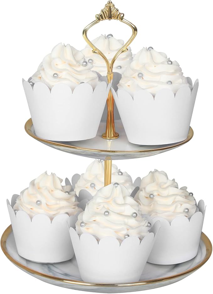 KPOSIYA Set of 100 Artistic Bake Cake Cups Filigree Little Vine Lace Laser Cut Cupcake Wrapper