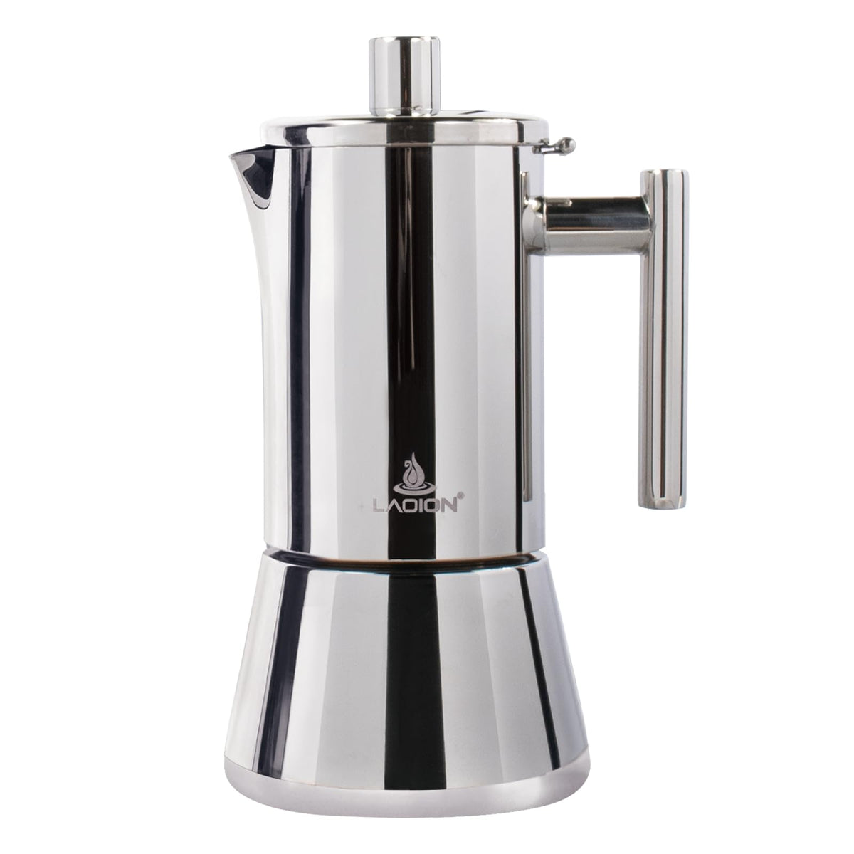 LAOION Stovetop Espresso Maker, 6Cup 10 oz Moka Pot, Stainless Steel
