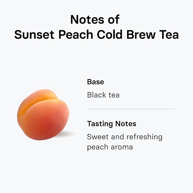 OSULLOC Sunset Peach Cold Brew Tea, Sweet peach flavored iced tea, Hydration Tea Packets (20ea