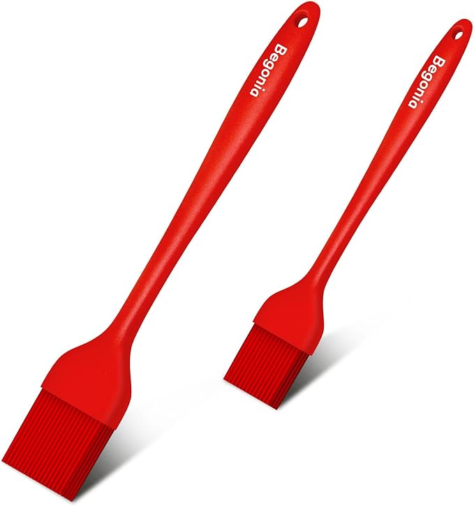 Begonia Silicone Basting Pastry Brush-2pcs Heat Resistant Cooking Brush for Oil, Sauce, Butter