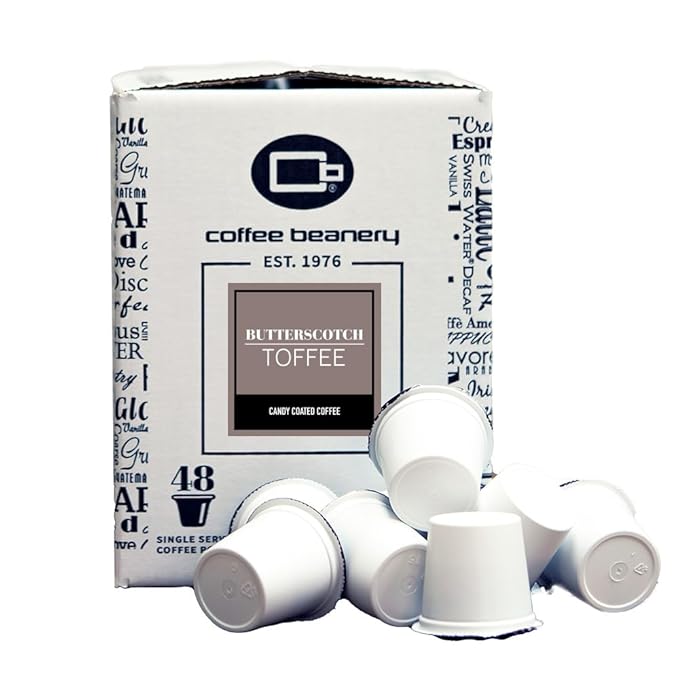 Butterscotch Toffee Coffee Pods by Coffee Beanery | 192ct Bulk Flavored Coffee Pods Medium Roast