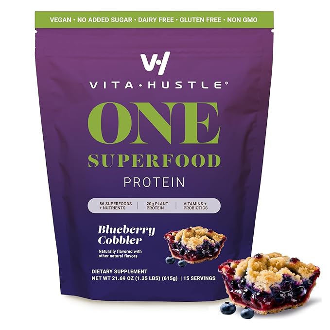 VitaHustle ONE Meal Replacement Shake - Plant Based Protein Powder by Kevin Hart - Vegan, Meal